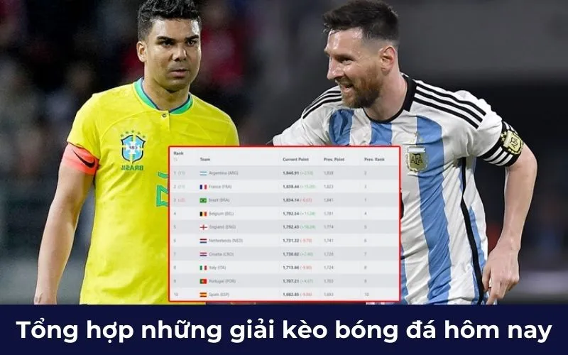 Tổng hợp những giải kèo bóng đá hôm nay